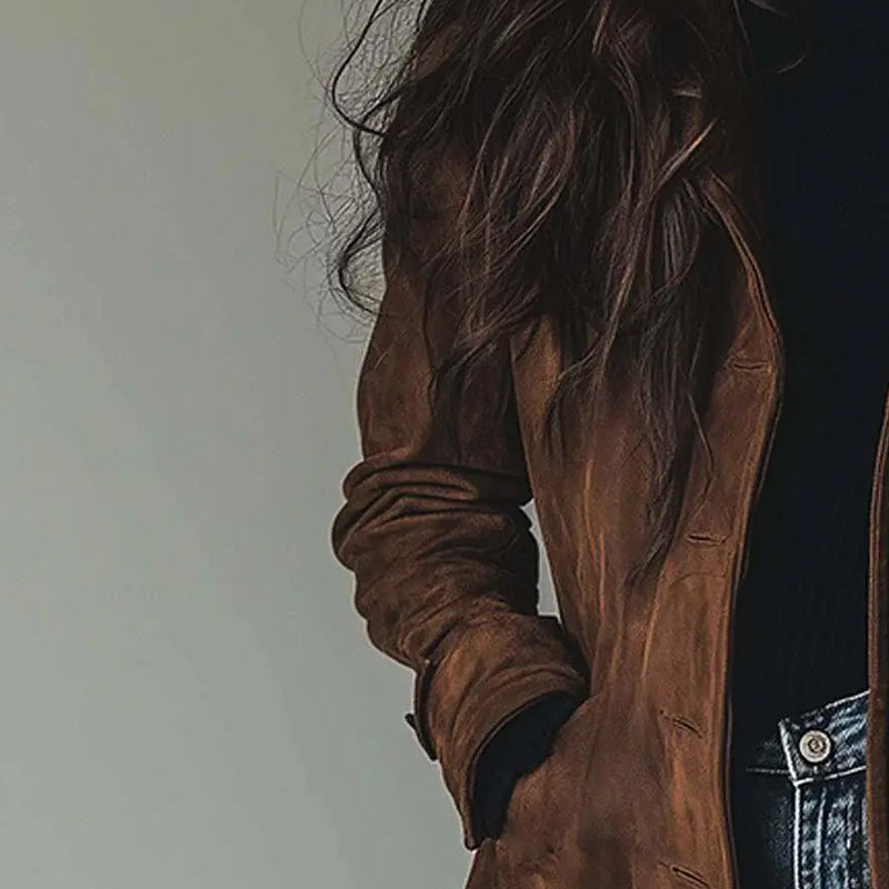 VELMARA – TRENCH VINTAGE IN PELLE SCAMOSCIATA