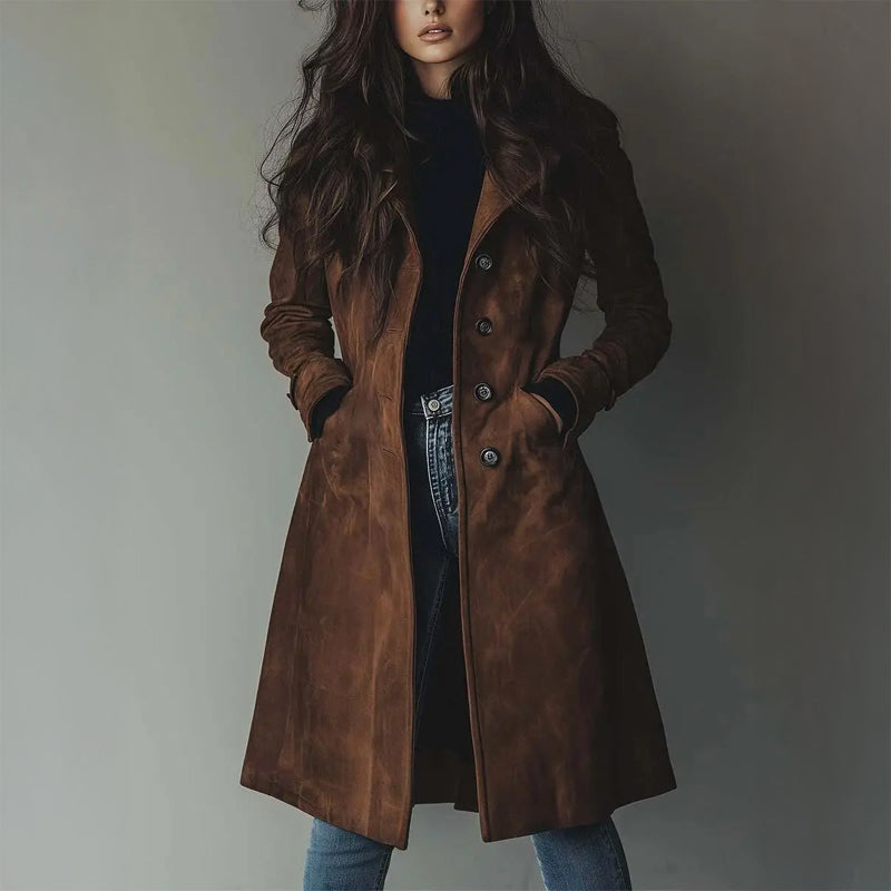 VELMARA – TRENCH VINTAGE IN PELLE SCAMOSCIATA