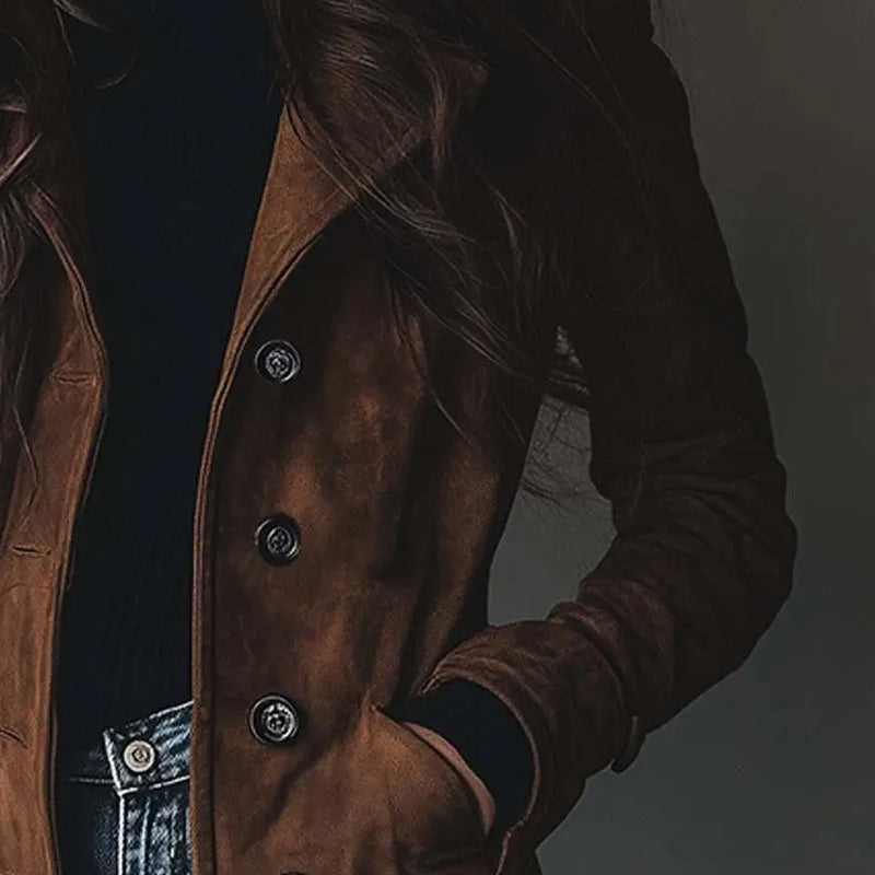 VELMARA – TRENCH VINTAGE IN PELLE SCAMOSCIATA