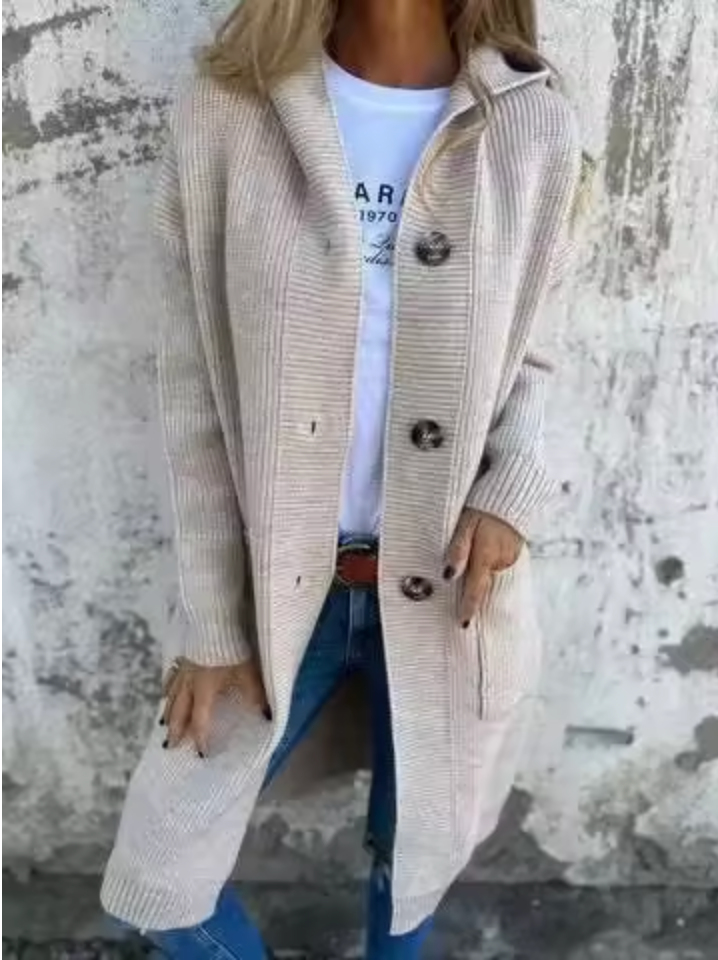 FERLINA – CARDIGAN LUNGO DALLO STILE SOBRIO